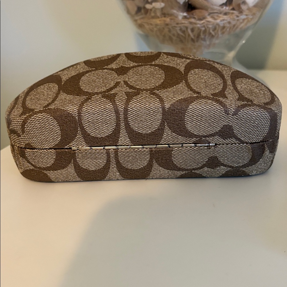 Coach Signature Monogram Brown Sunglasses Case - Picture 2 of 5